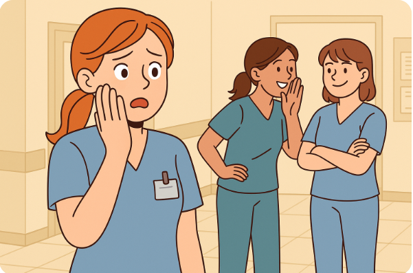 병원 뒷담화에 당황하는 간호사