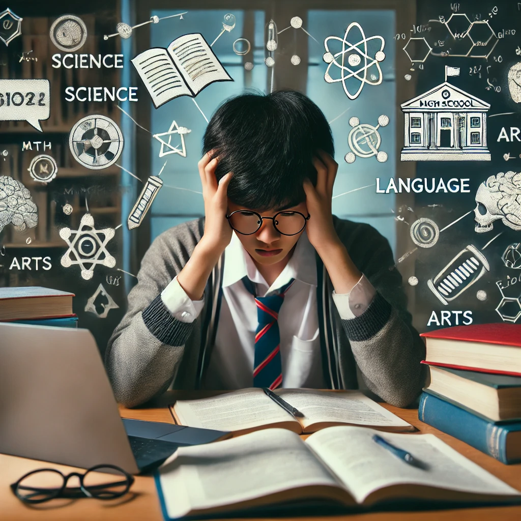 선택과목을 고민하는 학생의 이미지