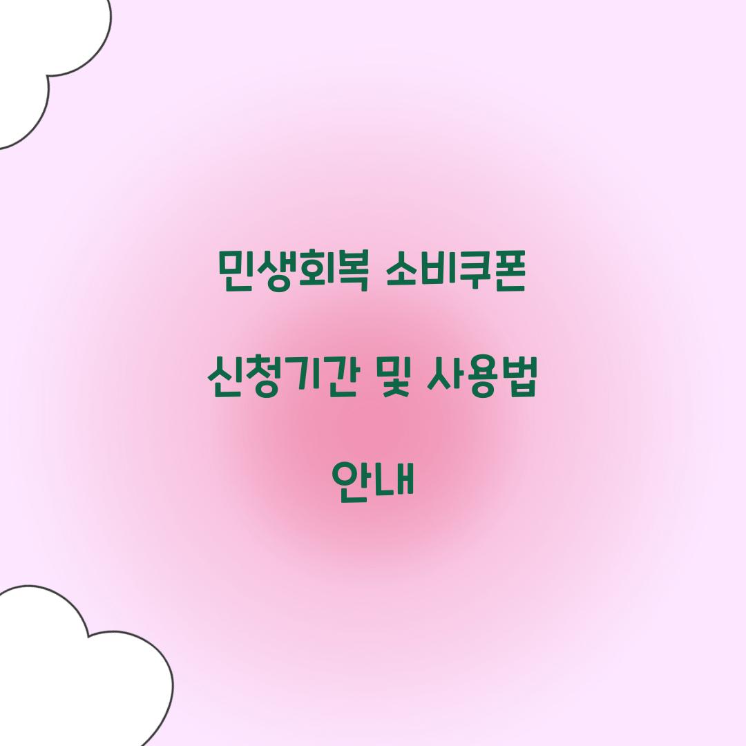 민생회복 소비쿠폰 신청기간