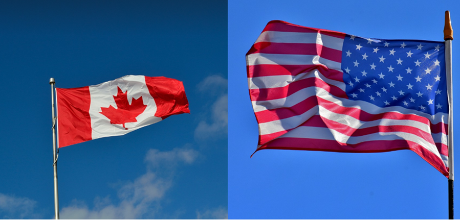 캐나다, 미국 국기