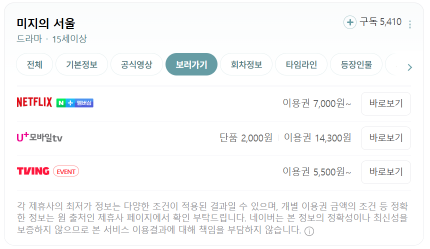 미지의 서울 ott 보러가기