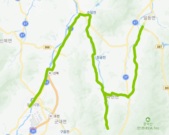 포천-66-1번-버스-노선-지도