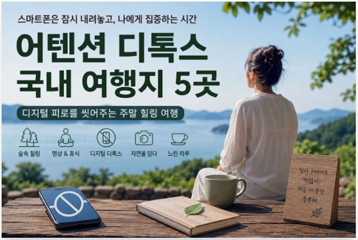 국내 디지털 디톡스 여행지 추천