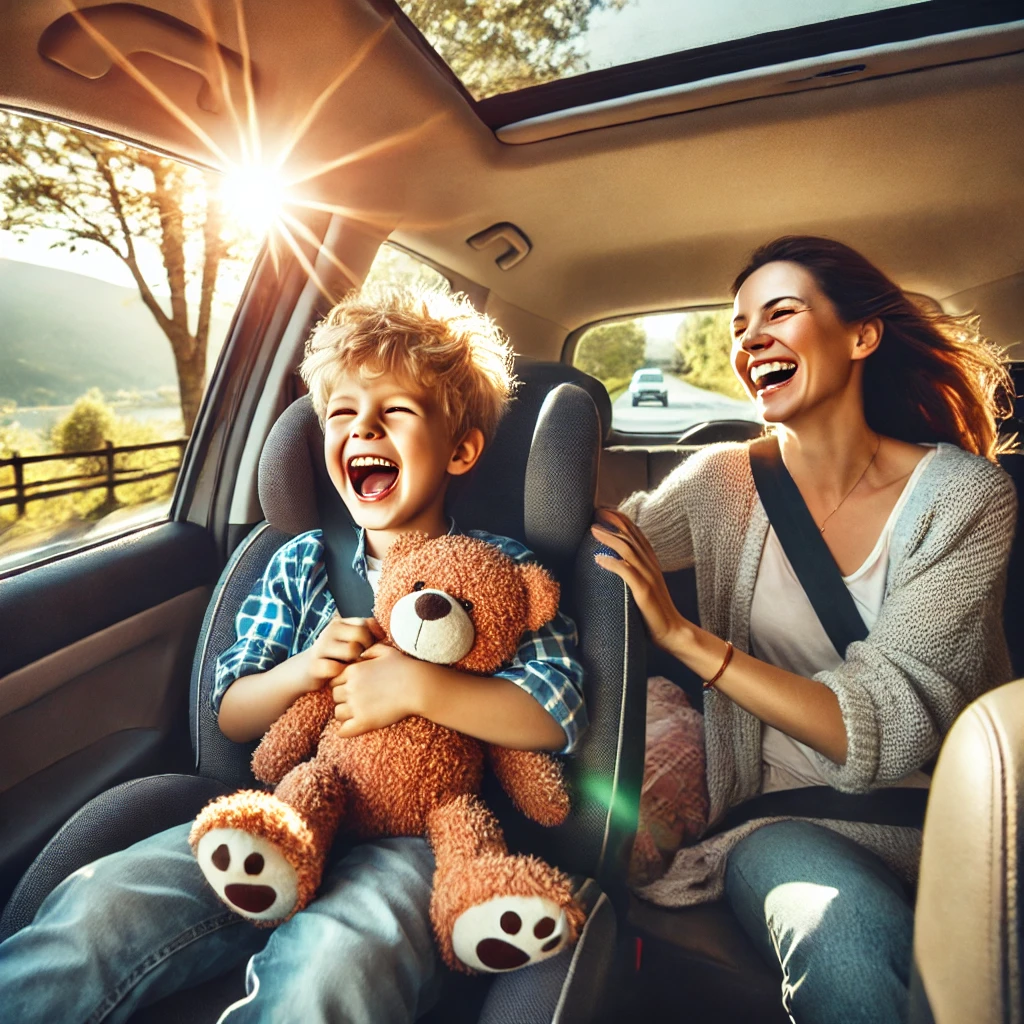 아이와 드라이브 하는 사진