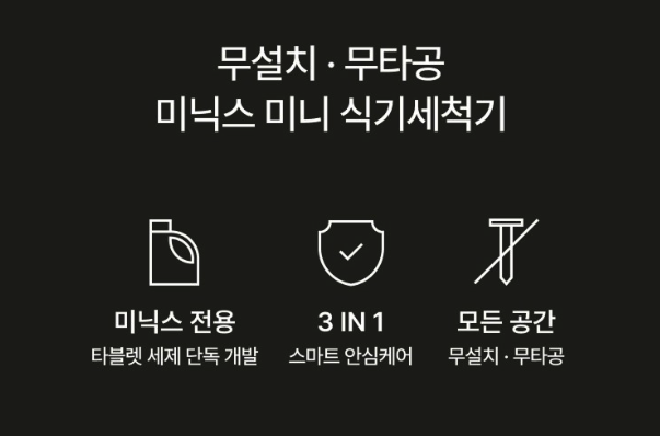 미닉스 미니 식기세척기 PRO 3인용