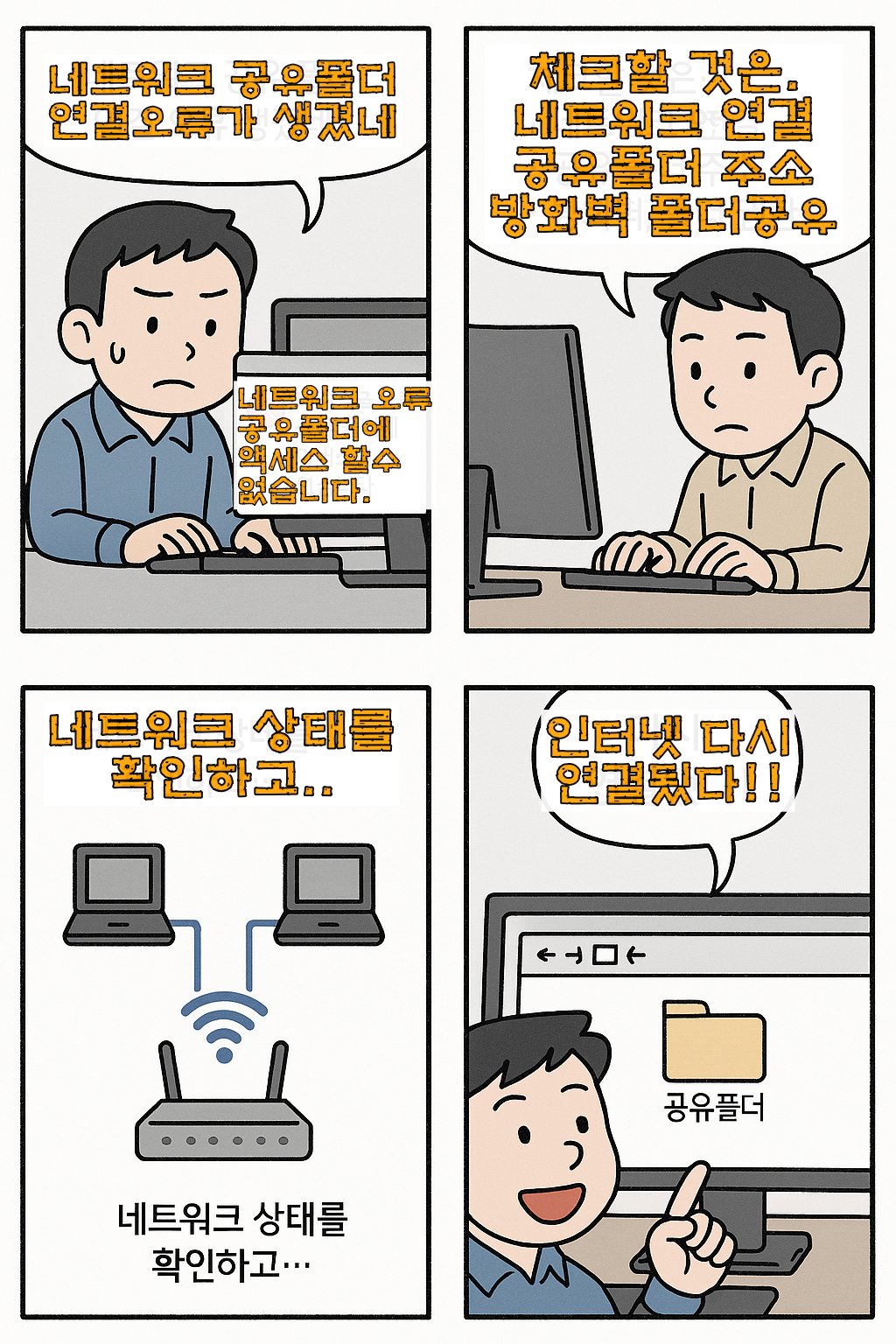 윈도우11 네트워크 공유폴더 연결 오류 설정 화면