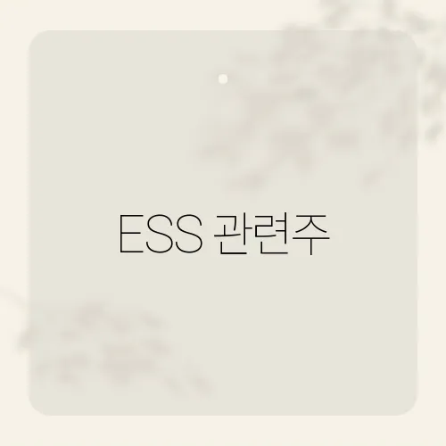ESS 관련주, 한전도 뛰어든 초급등 포인트?