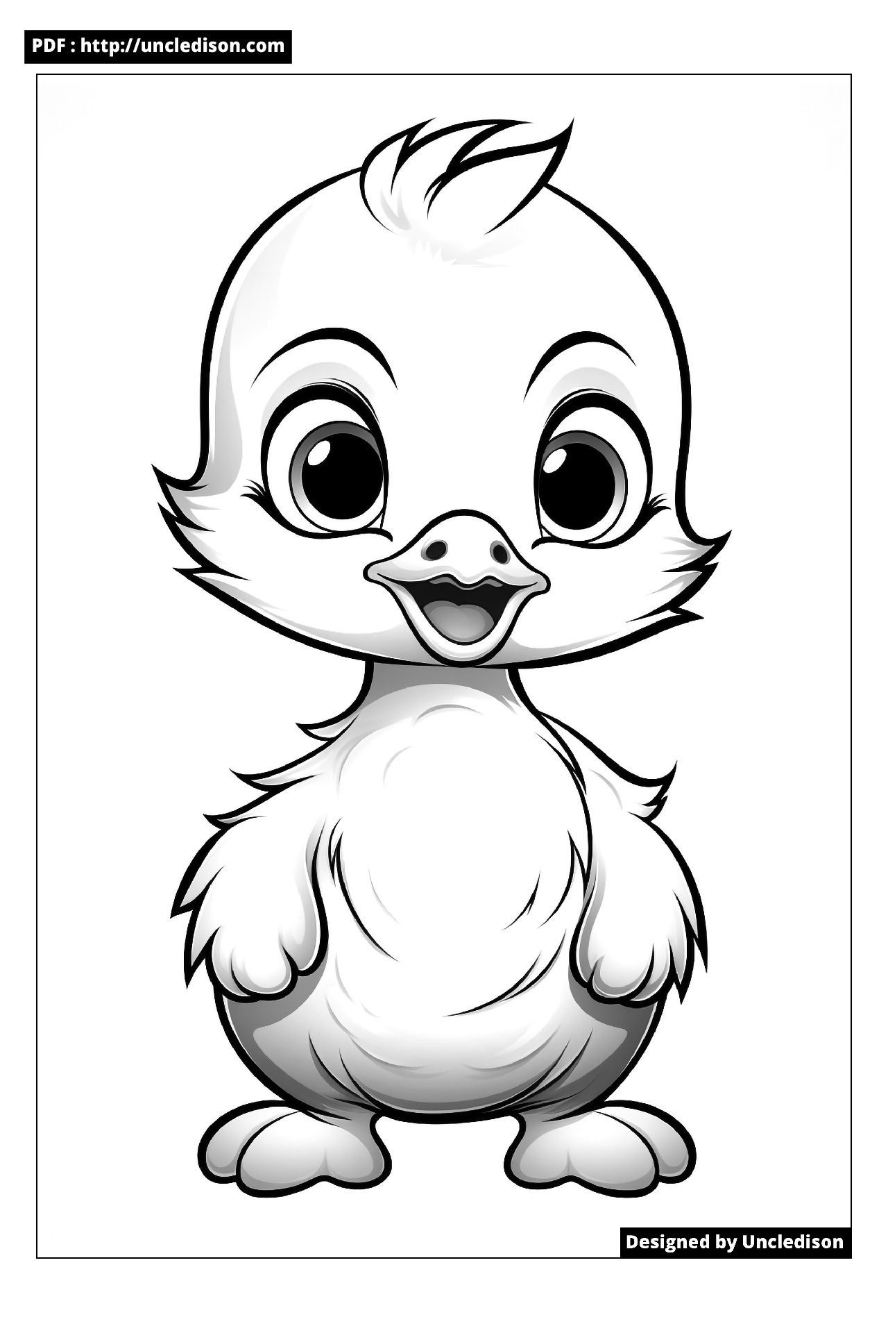 색칠공부 도안 귀여운 동물 캐릭터 오리 어른 어르신 색칠도안