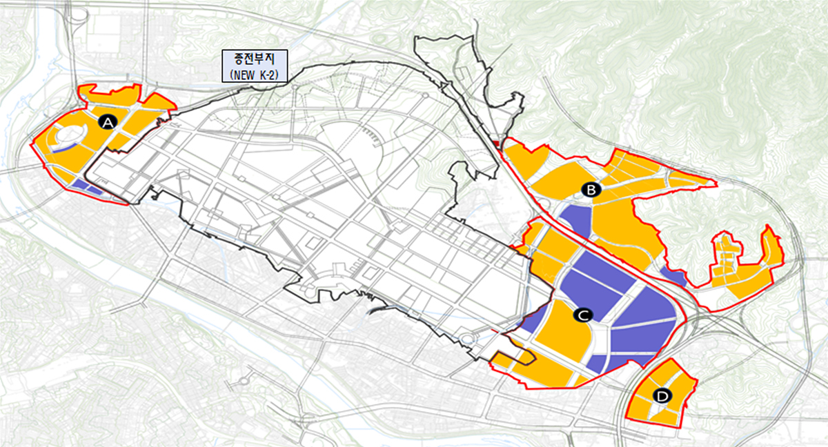 K-2 종전부지 주변부지 개발계획도, 대구시