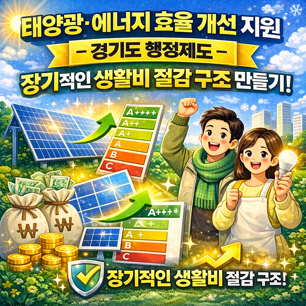 경기도 행정제도-태양광, 에너지 효율 개선 지원 사업을 통해 장기적인 생활비 절감 구조 만들기