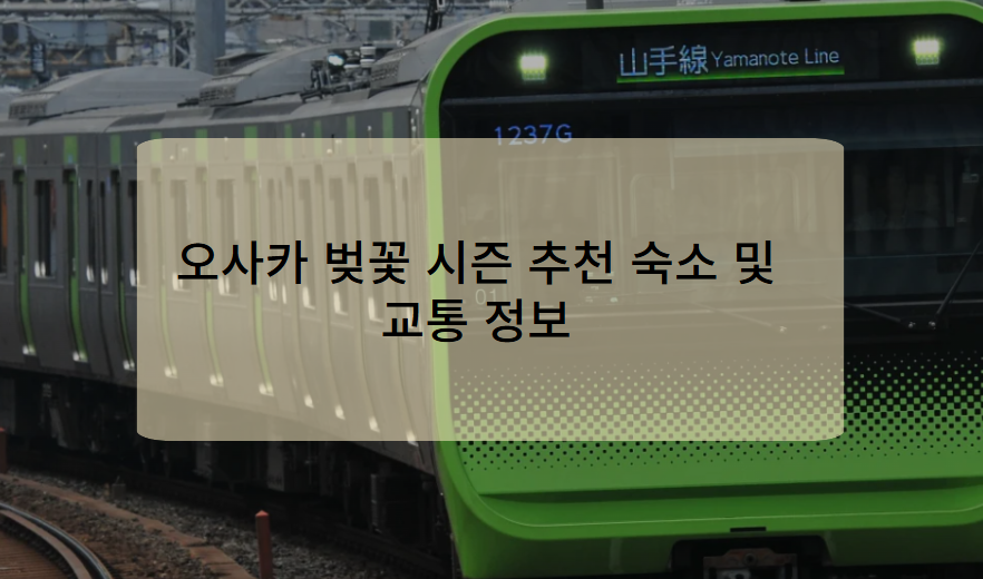 오사카 벚꽃 시즌 추천 숙소 및 교통 정보