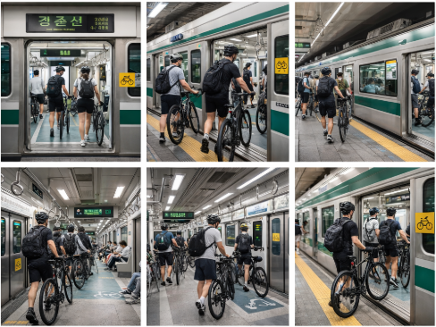 자전거 지하철 탑승 (경춘선, 휴대승차, 첫칸규칙)