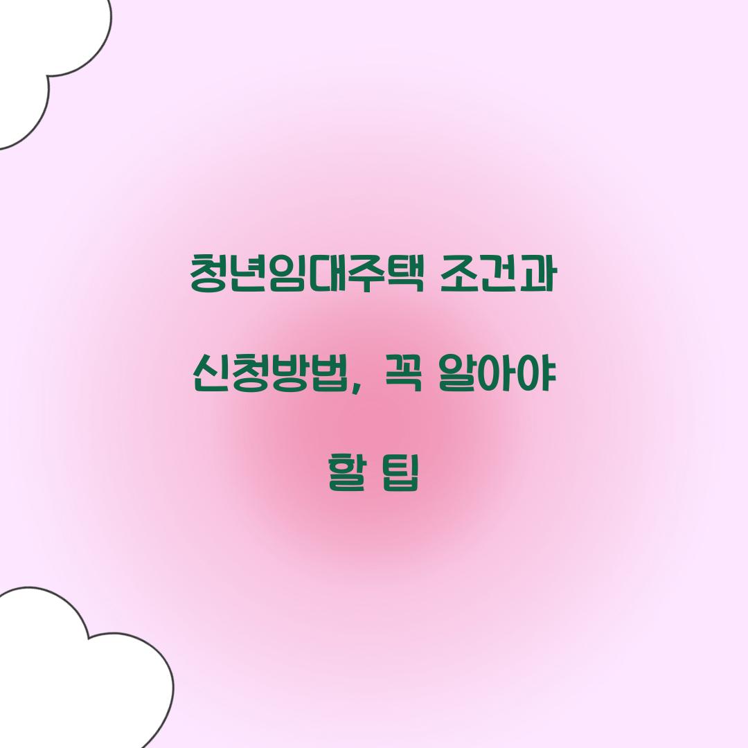 청년임대주택 조건