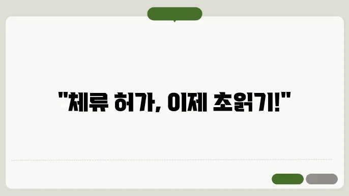 체류 허가 신청 확쥸서