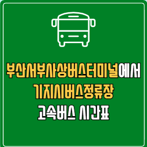 부산서부사상버스터미널에서 기지시버스정류장 고속버스 시간표 요금 예매