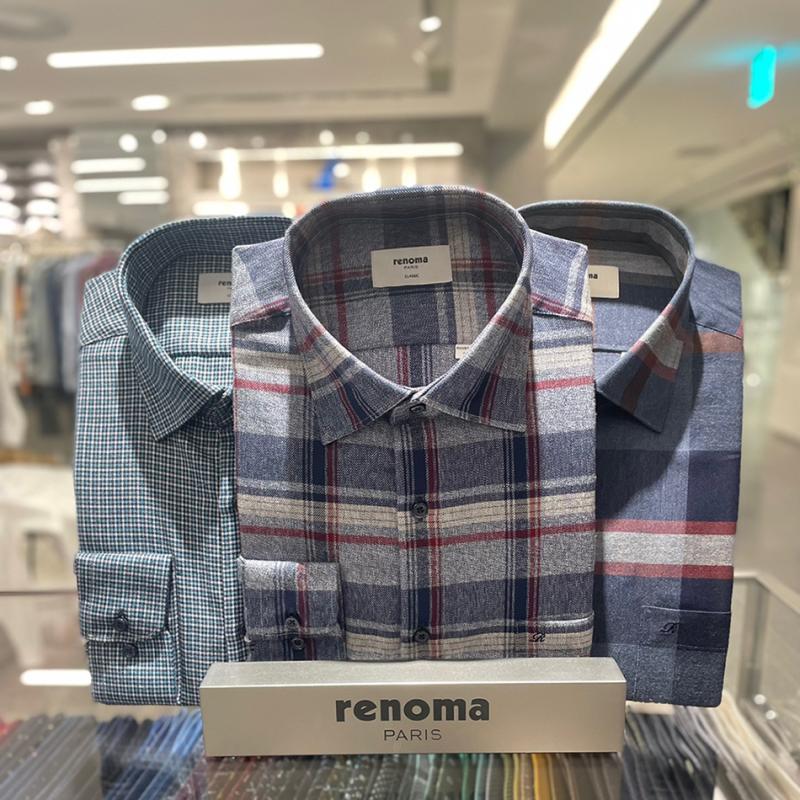 레노마셔츠 기모 체크 남방 멜란지 남자 겨울 셔츠 모음전