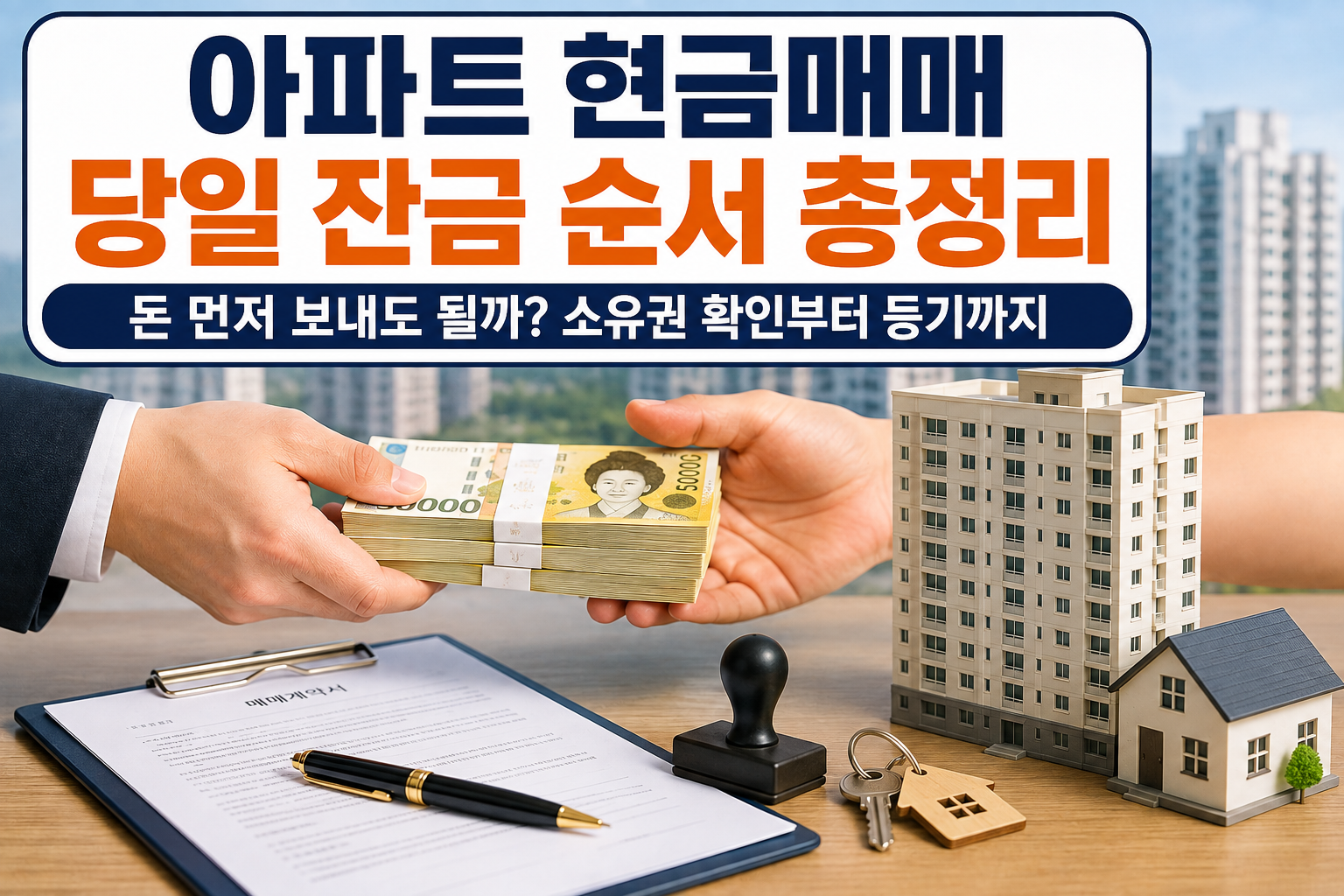 아파트 현금매매 당일 잔금 순서 총정리｜돈 먼저 보내도 될까? 소유권 확인부터 등기까지 관련 사진