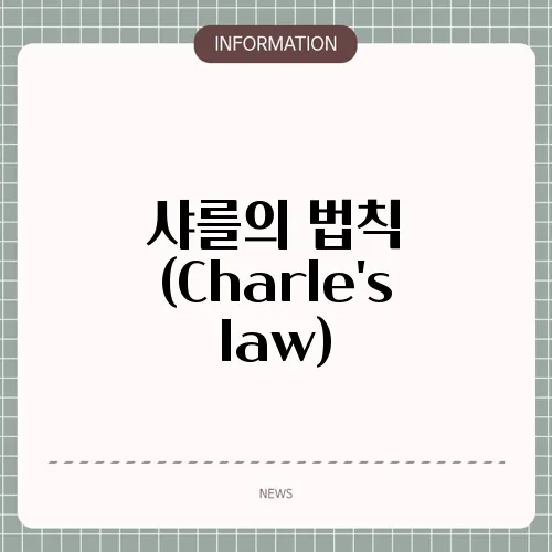 샤를의 법칙 (Charle's law)