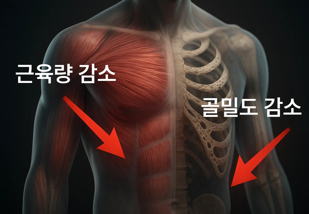 근육량과 골밀도 감소