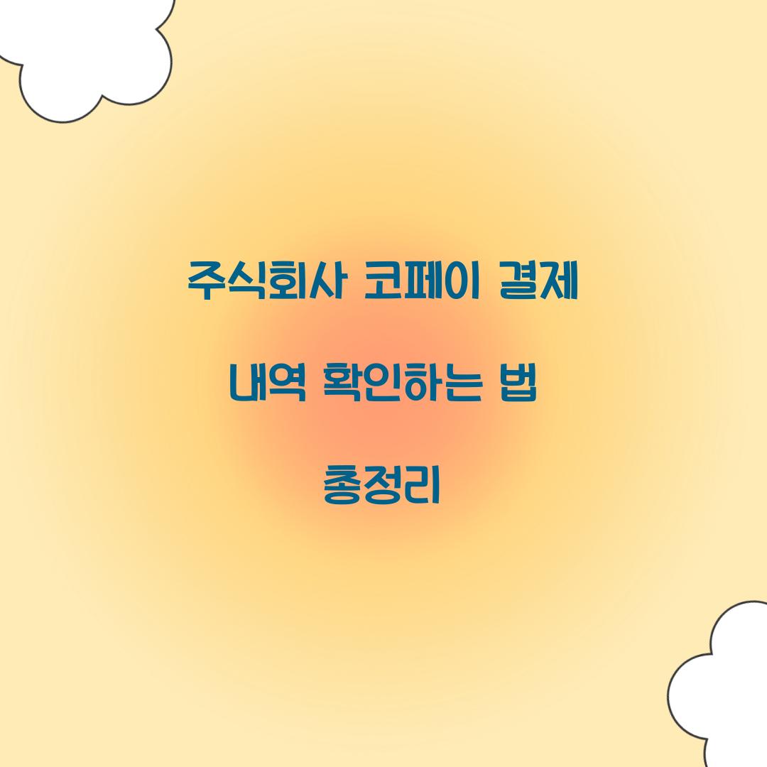 주식회사 코페이 결제 내역