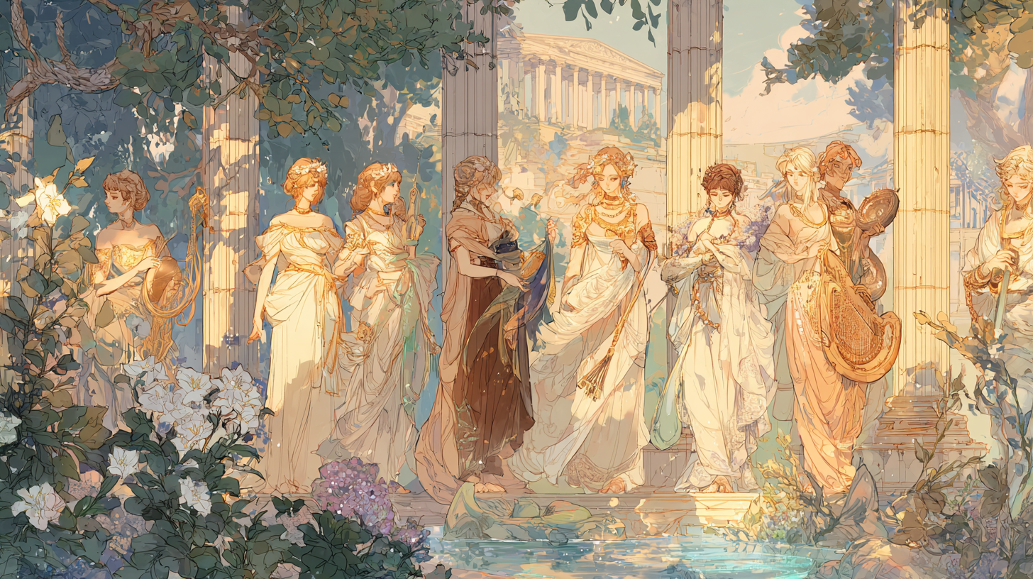 아홉 뮤즈 이야기: 탄생부터 개성, 영향까지 - 예술과 학문을 이끄는 올림포스의 아홉 자매들