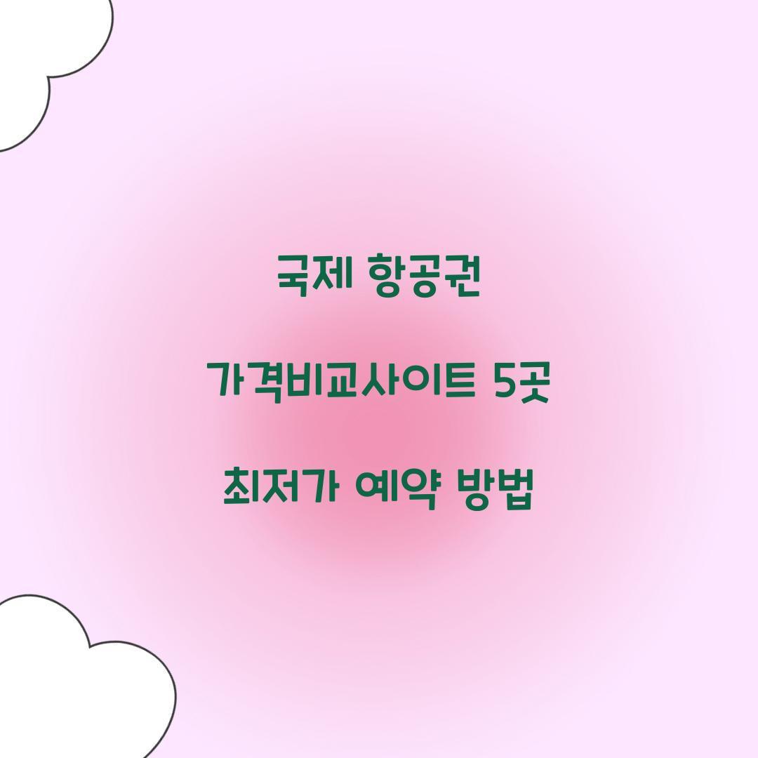 국제 항공권 가격비교사이트