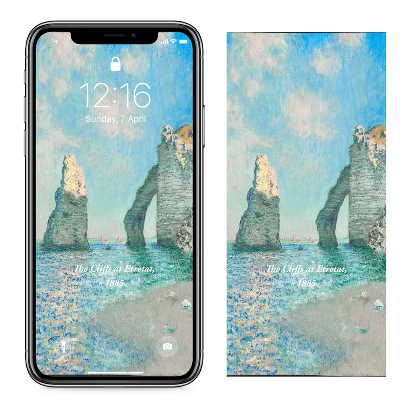 08 에트르타 절벽 C - Claude Monet 아이폰명화배경화면