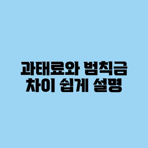 과태료와 범칙금 차이 쉽게 설명