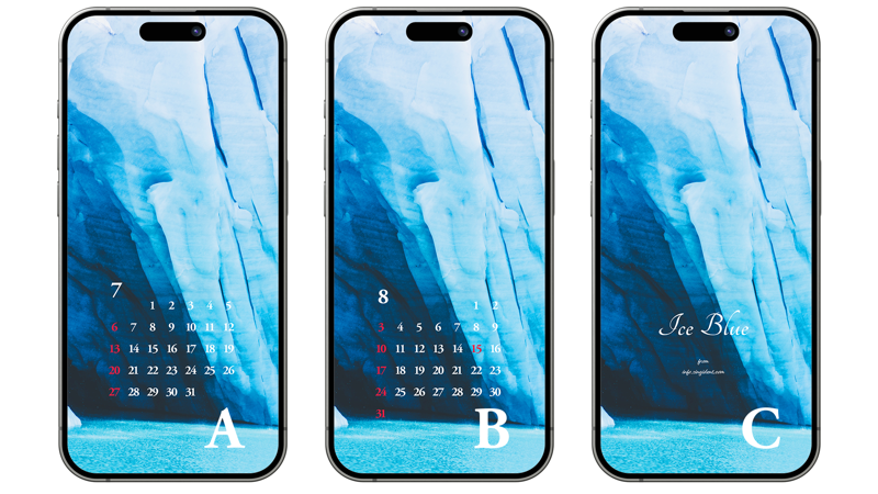 07 빙하 클로즈업 ABC - 2025년7월 아이폰배경화면