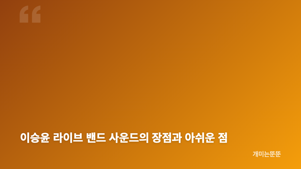 이승윤 펜타포트 폭발적 라이브 떼창과 밴드 사운드