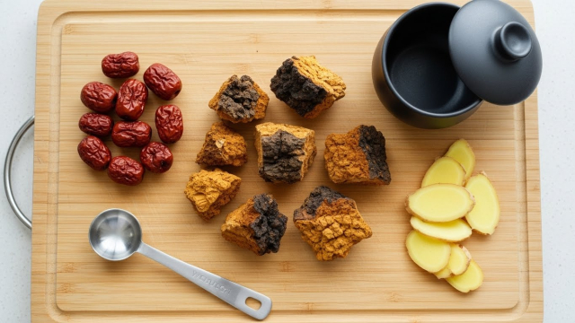 차가버섯 대추차 재료 준비