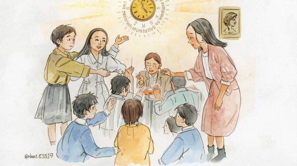 ESFJ는 비교와 경쟁이 팽배한 한국 사회에서 보이지 않는 연결과 돌봄을 제공하는 중요한 축입니다에 관한 그림입니다