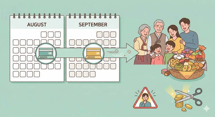 2026년 8월 말에서 9월 초로 예정된 자녀장려금 지급일 스케줄 및 명절 자금 활용, 세금 체납 및 자녀세액공제 중복 차감 등 필수 주의사항을 정리한 플랫 일러스트