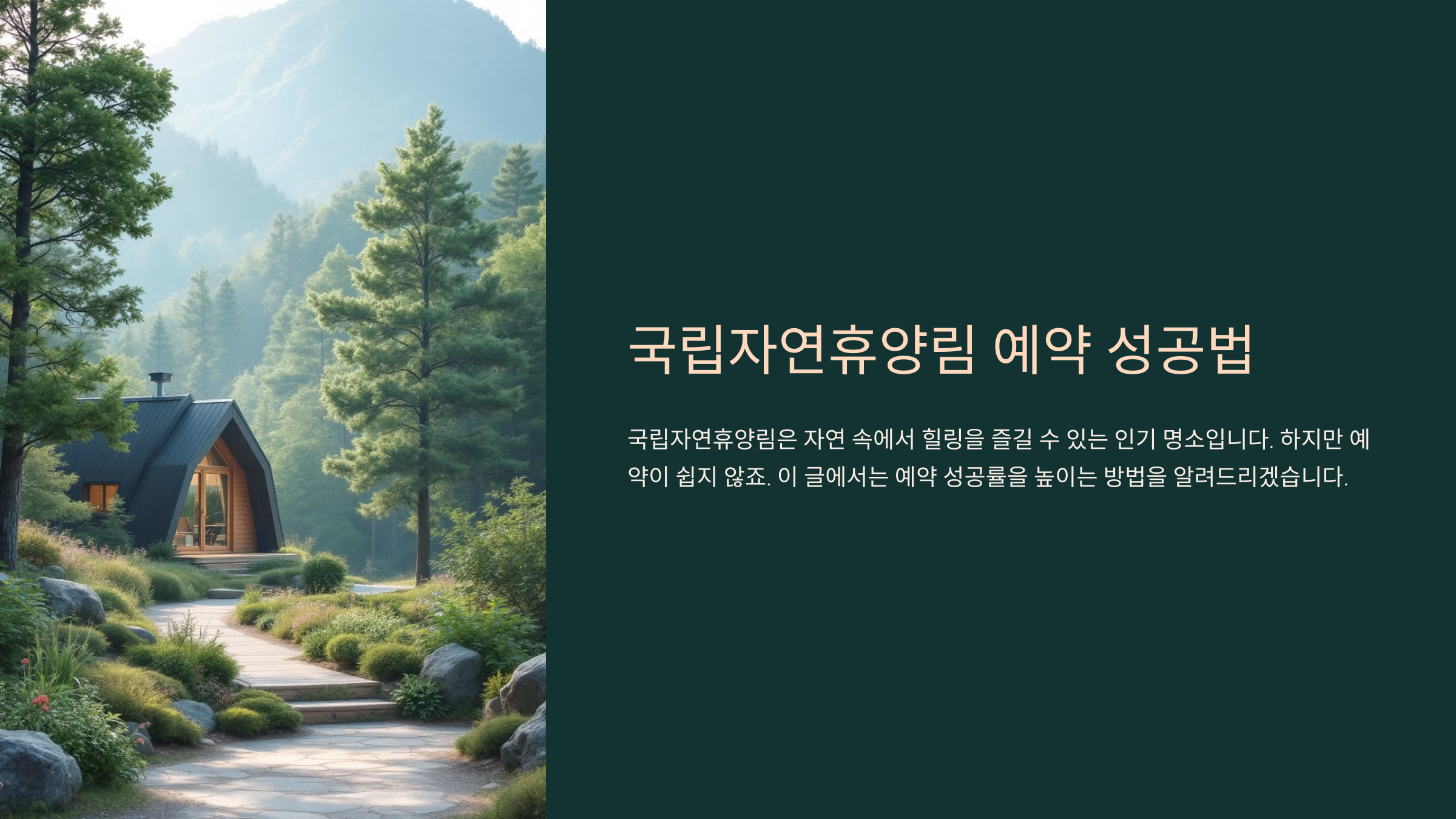 국립자연휴양림 예약 성공법