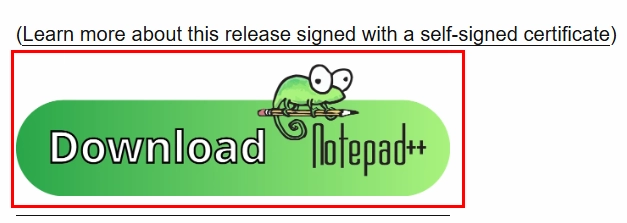 노트패드++ 다운로드 페이지. 배너를 클릭하여 설치파일 다운로드