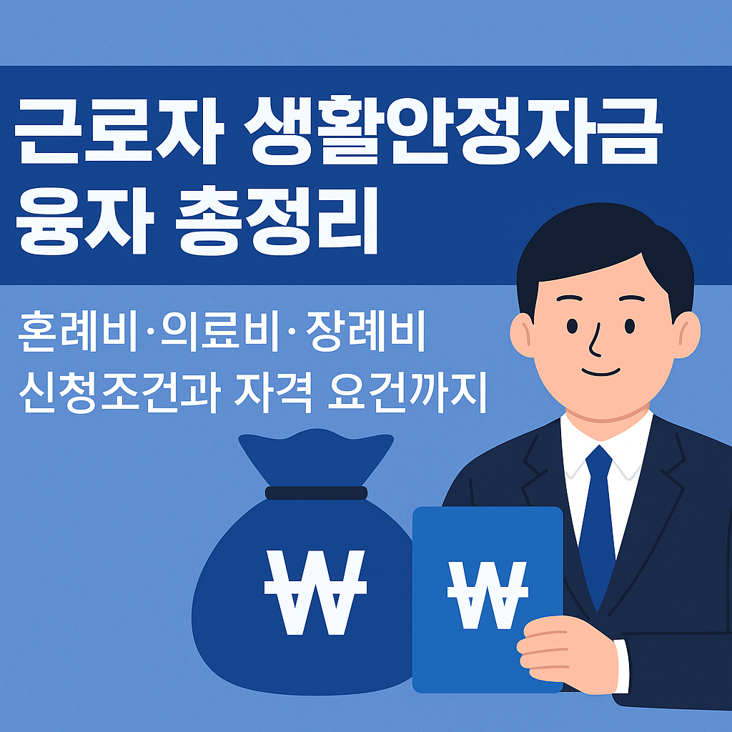 근로자 생활안정자금 융자 총정리 - 혼례비,의료지,장례비 신청조건과 자격요건까지