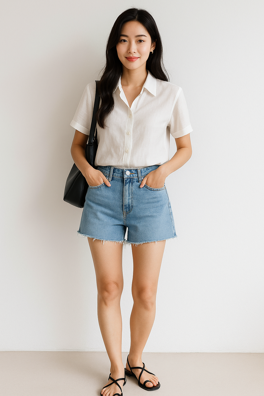 여름 데님 쇼츠 코디