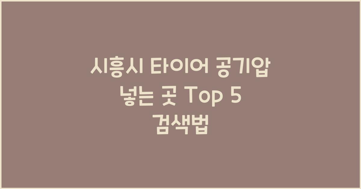 시흥시 타이어 공기압 넣는 곳