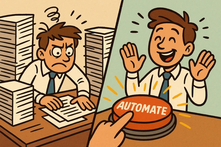 반복 업무를 자동화하는 장면