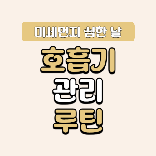 미세먼지 심한 날 호흡기 관리 루틴