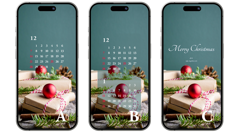 02 크리스마스 선물 ABC - 2025년12월 아이폰배경화면