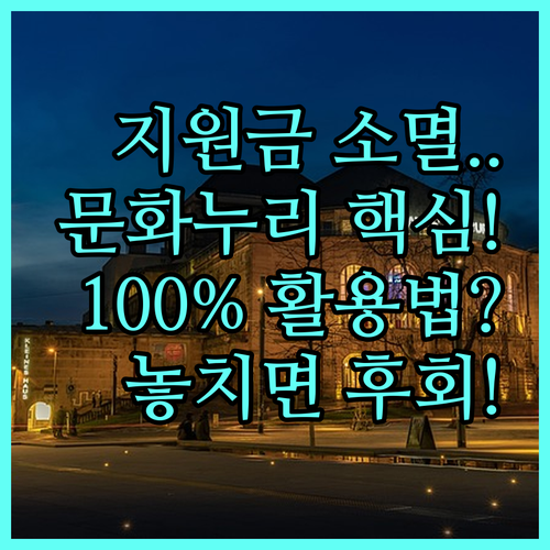 연말 문화누리 지원금 소멸 방지! 겨..