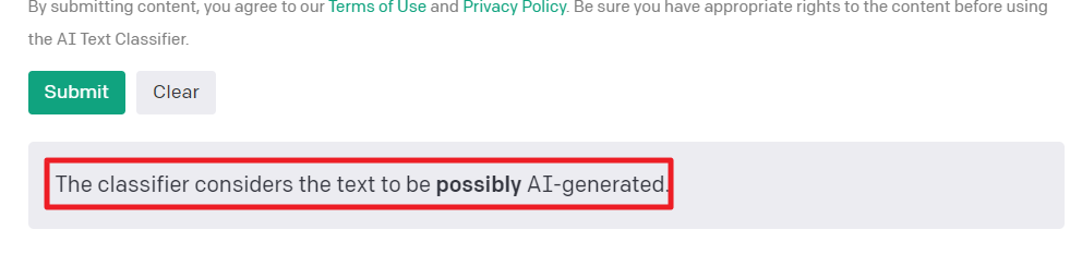 chatgpt classifier result