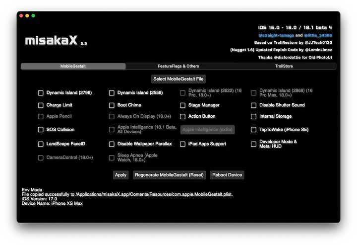 misakaX2.2 실행 스크린샷