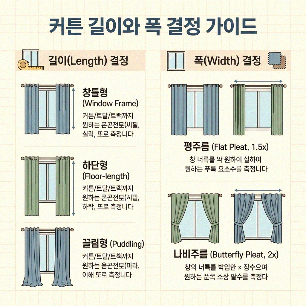 커튼 설치 전 필수! 길이 측정 완벽 가이드