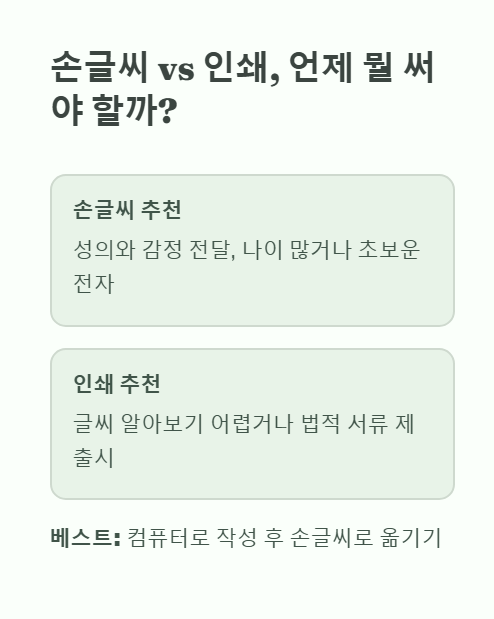 손글씨와 인쇄 언제 뭘 써야 할까?
