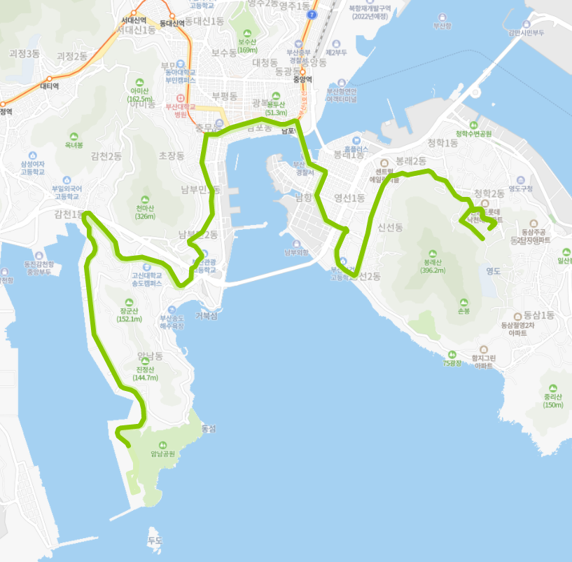 부산9번버스노선도