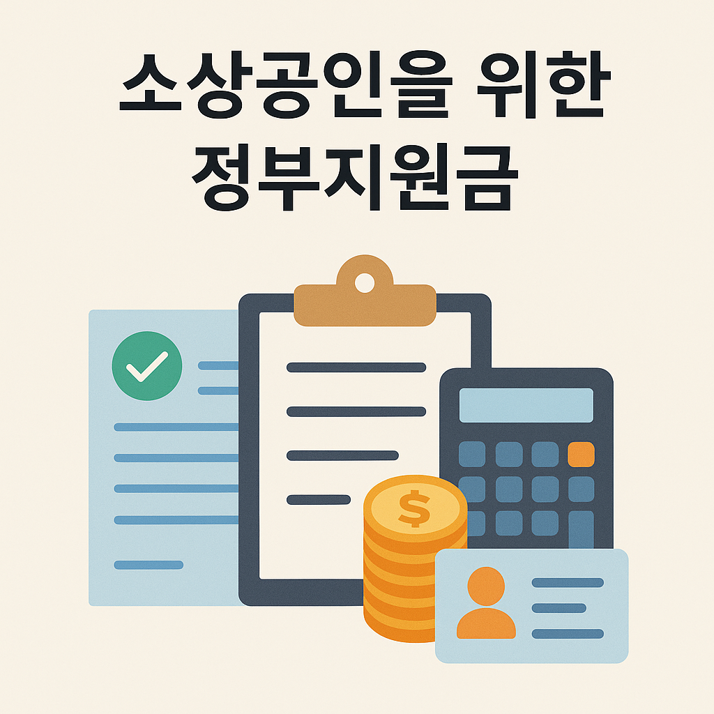 소상공인을 위한 정부지원금 포스터 이미지