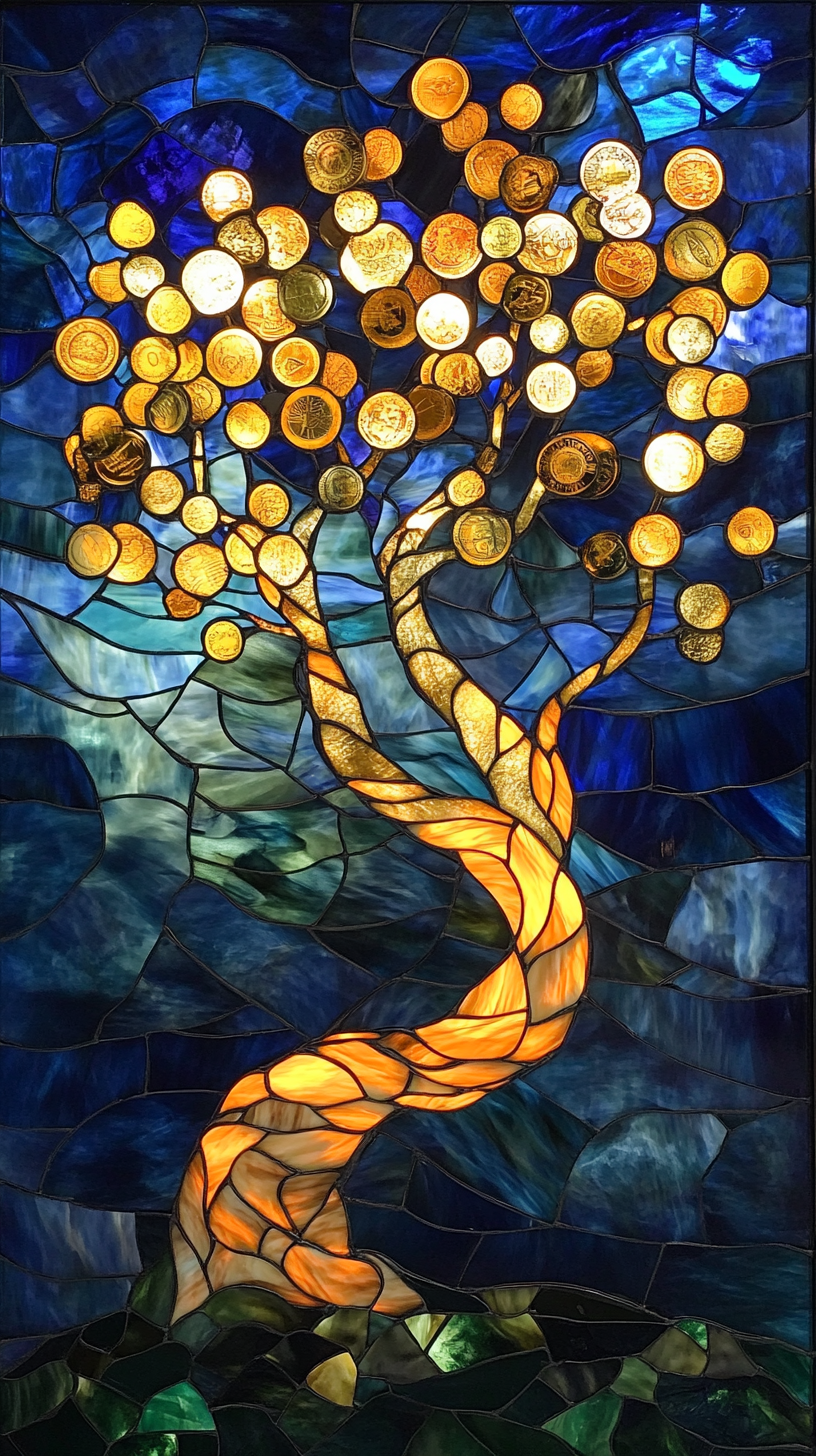 황금-돈나무-그림-돈들어오는-그림,-풍수-그림-액자