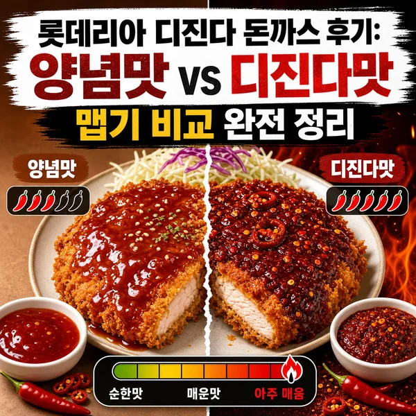 롯데리아 디진다 돈까스 후기: 양념맛 vs 디진다맛 맵기 비교 완전 정리